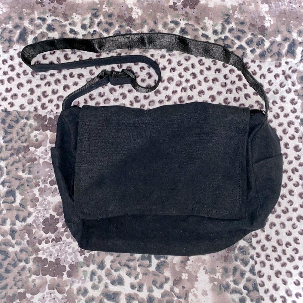 Black Canvas Crossbody Bag